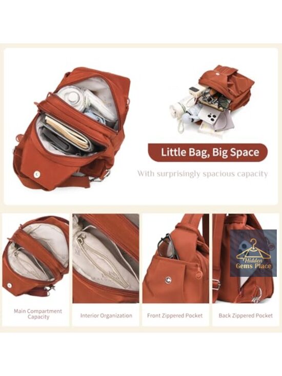3-in-1 Anti Theft Convertible Travel Tote Backpack, Lightweight Nylon Sling Bag main image 5